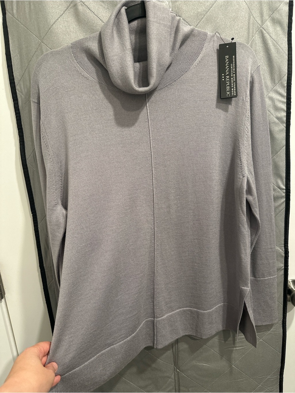 Banana Republic NWT Merino Wool Turtleneck Sweater- Grey Size L - Picture 5 of 5